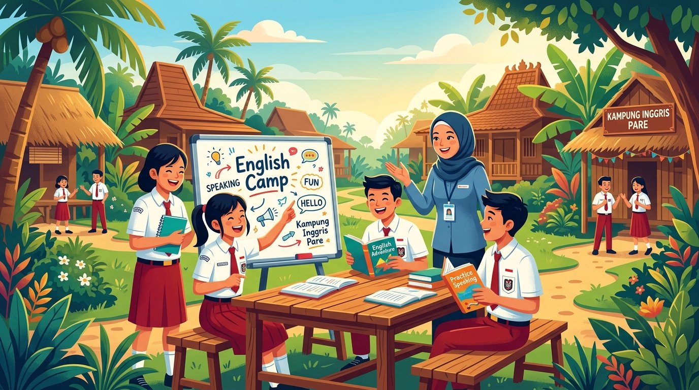 Siswa belajar bahasa Inggris di Kampung Inggris Pare